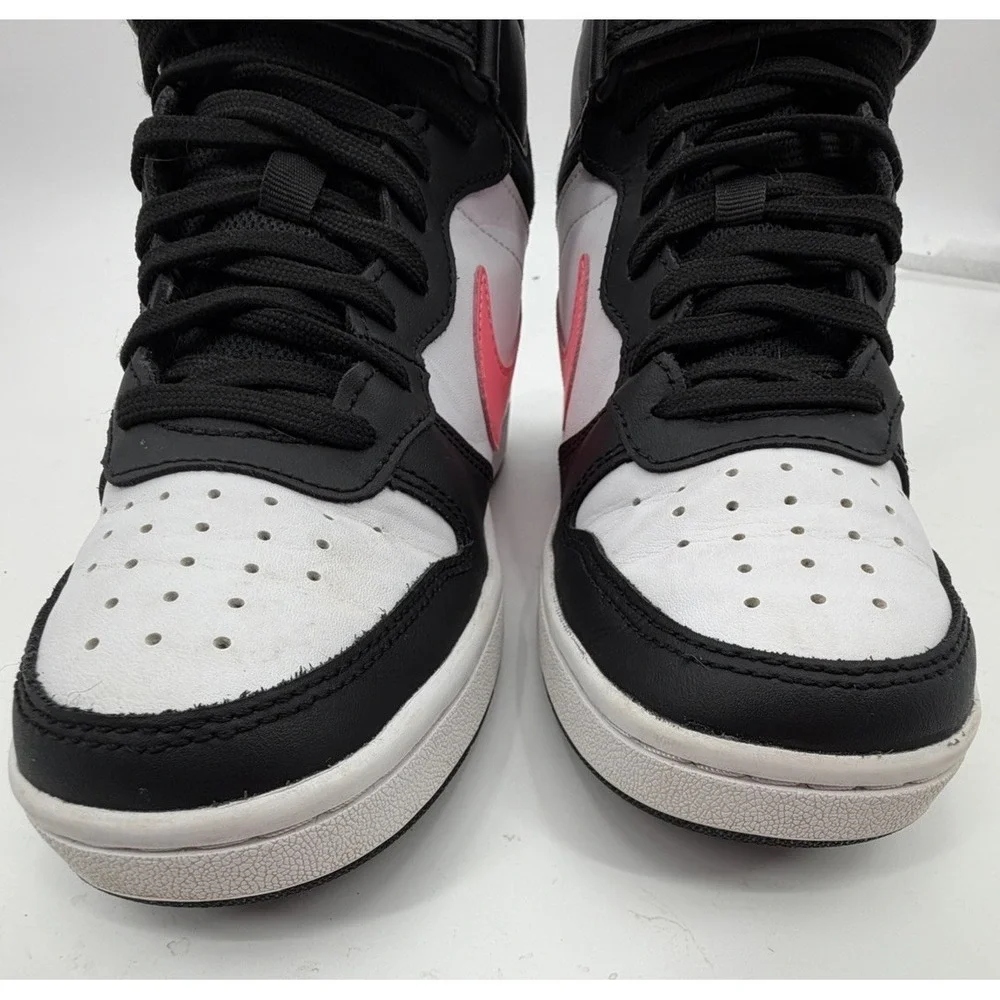 Nike Court Borough Mid 2 Kids' Shoes in Black/White/Sunset Pink Size 5Y